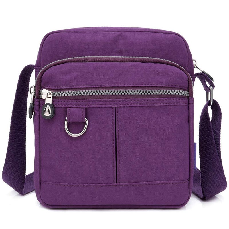 KARRESLY Casual Nylon Purse Handbag Crossbody Bag Waterproof Shoulder Bag for Women (Purple) - Image 1